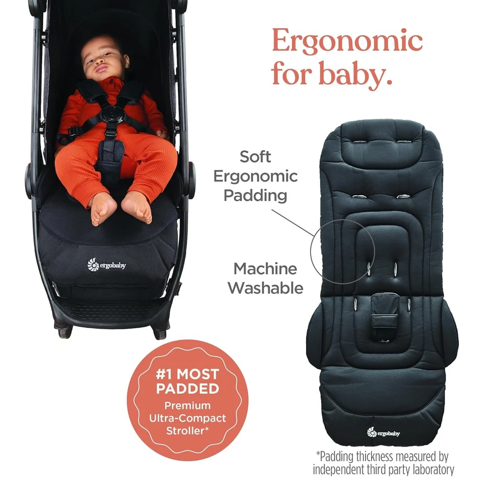 Ergobaby Metro+ Compact Baby Stroller - Lightweight & Folds Down - Slate Grey - Image 3 of 4