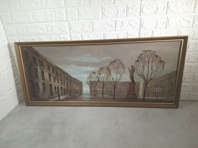 Original Deborah Jones Ölgemälde Stadtbild Vintage Top Zustand