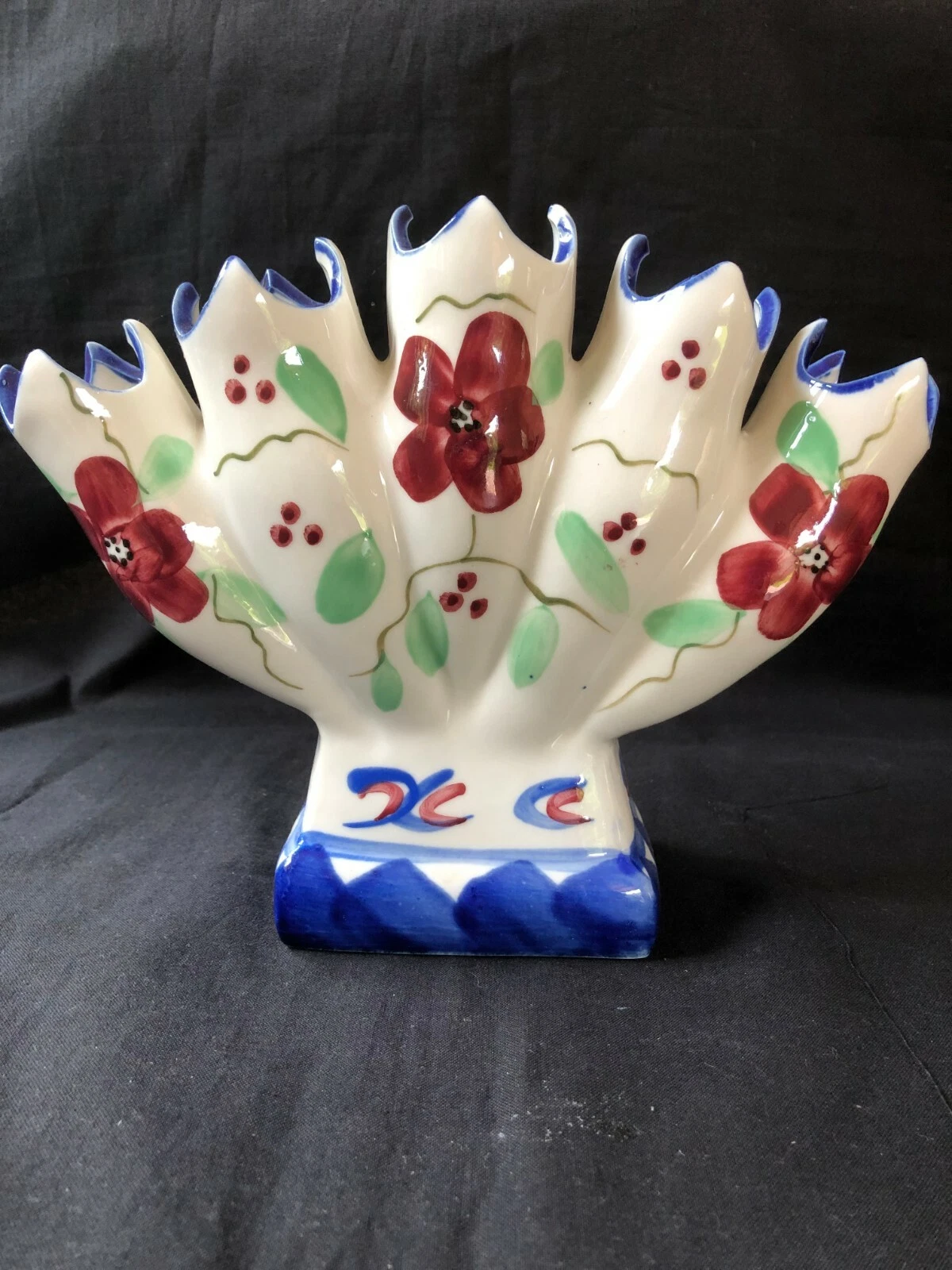 Antique / Vintage Portuguese TULIP VASE. Hand Painted.