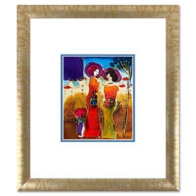 Moshe Leider, Framed Original Mixed Media Watercolor Painting, Hand Signed