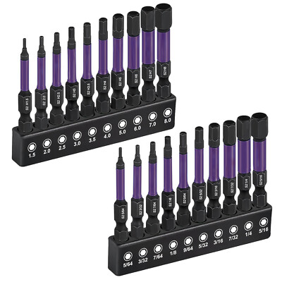 20pcs Magnetic Impact Hex Head Drill Bits Set 1/4 Inch Hex Shank Screwdriver Bit