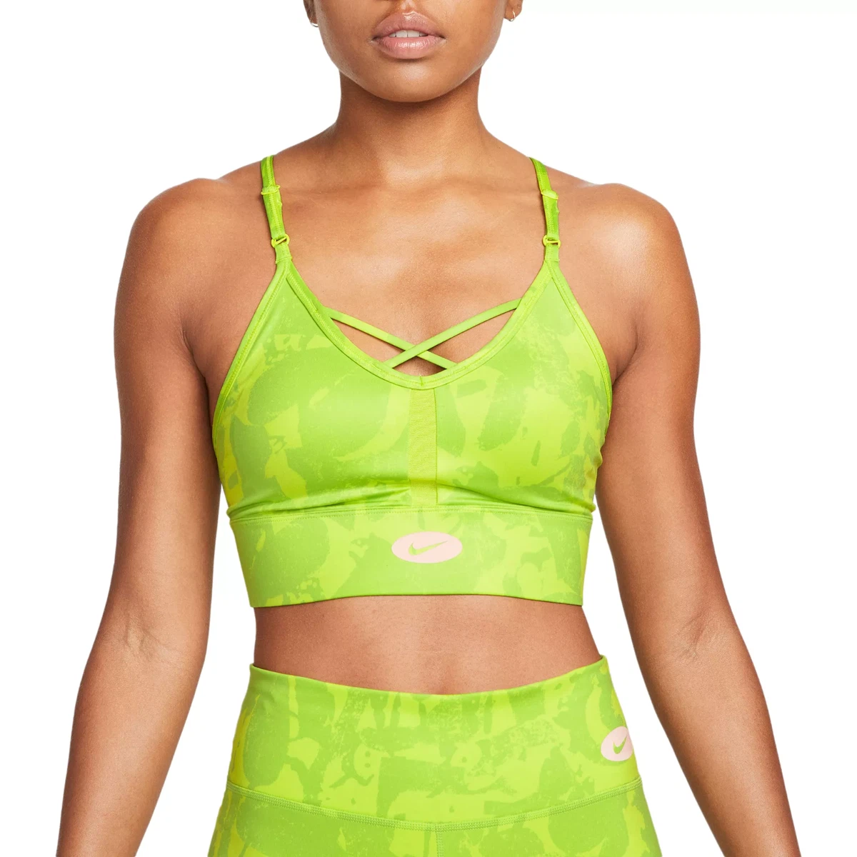 Nike 2pc SET One LUXE Icon Clash Mid-Rise Shorts Indy SPORTS BRA (regular)  XXL