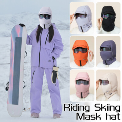 Winter Outdoor Cycling Hiking Cap Motorcycle Windproof Face Cover W/Sunglasses