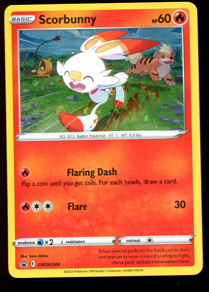 Scorbunny SWSH244 Cosmos Holo Black Star Promo LP-NM Pokemon Card