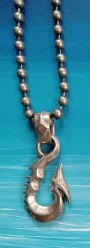 Silver necklace..Custom Bill Wall Leather  Fish ho