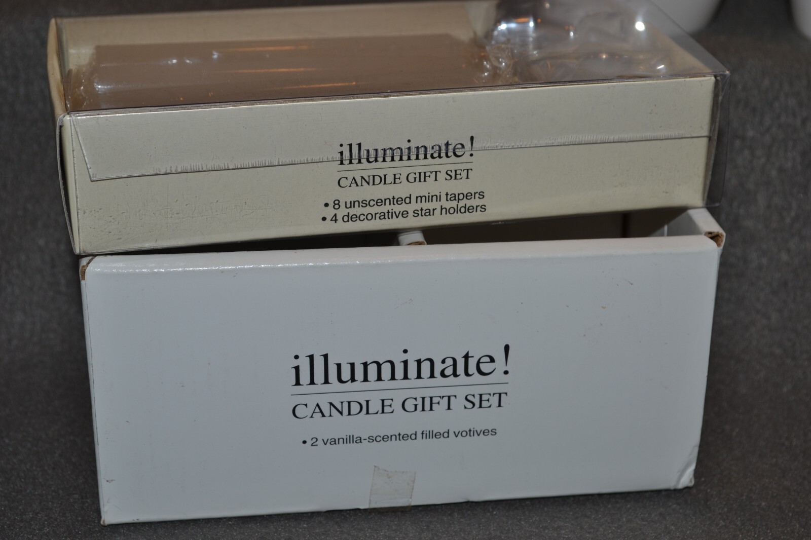 Illuminate Candle Gift Set Gold White Silver Unscented Candles eBay