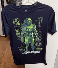 Seattle Seahawks NFL youth L-G-14/16 navy blue T-shirt 100 polyester Top Secret