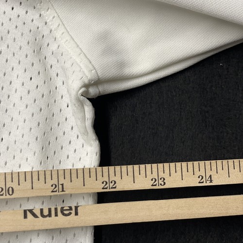 Nike Mesh Panel Solid Jersey Shirt White Men's L Gold Check Baggy Sport - Picture 5 of 10