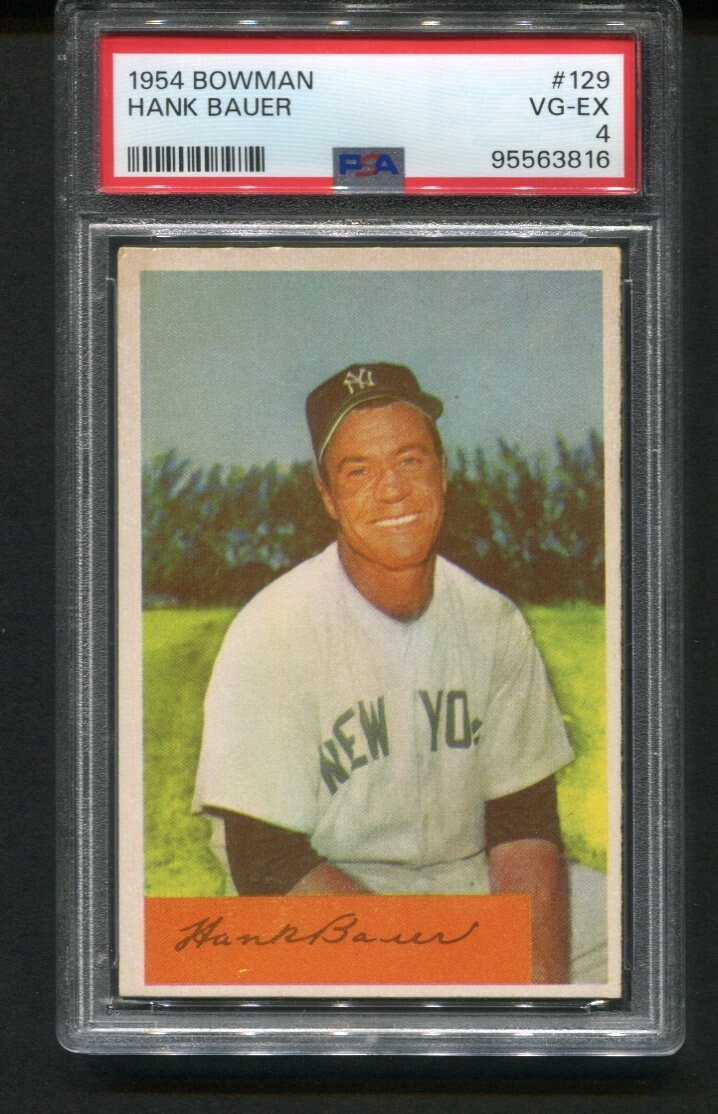1954 Bowman Hank Bauer New York Yankees #129 PSA 4