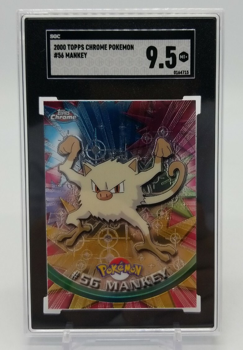 2000 Topps Chrome Pokemon MANKEY #56 SGC 9.5 MT+ TV Animation