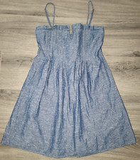 Madewell size 0 Chambray denim Spaghetti Strap Cami Dress Flare