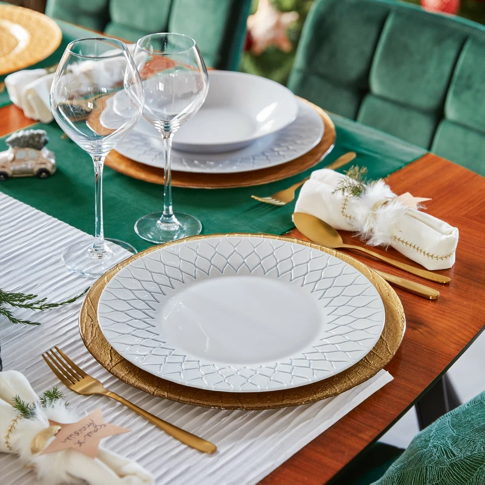 Luminarc Amario 18pc Opal Glass Dinner Set Dinnerware Modern Summer Plates NEW - Image 4 of 4