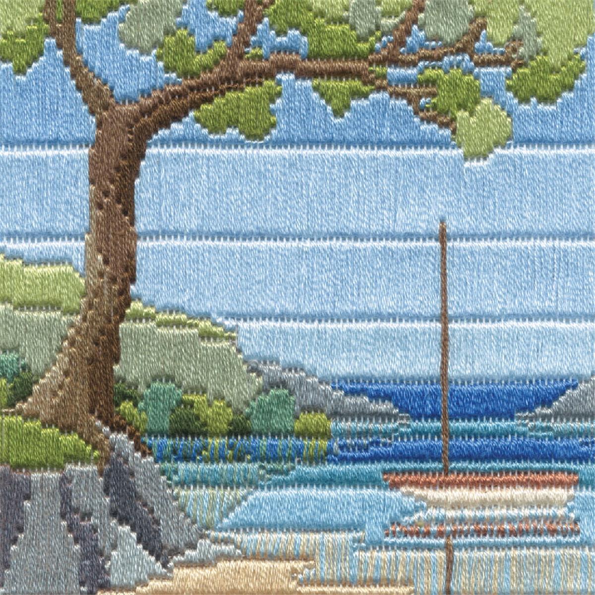 Bothy Threads counted Long Stitch Kit ""Beach Cove Silken "", 11x11cm, DWSLS2