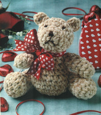 LITTLE CHENILLE BEAR 5 1/4" STUFF ANIMAL TOY CROCHET PATTERN INSTRUCTIONS