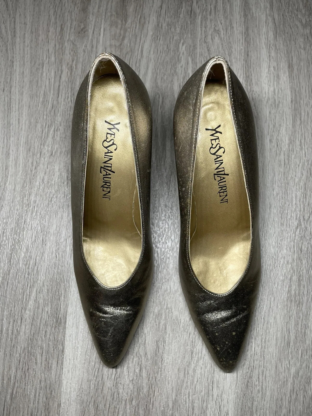 Décolleté ORO YVES SAINT LAURENT DONNA EURO 38 US TAGLIA 8