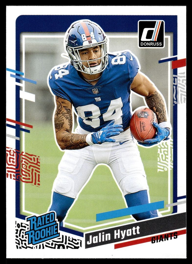 2023 Donruss Jalin Hyatt 378   Rated Rookie New York Giants