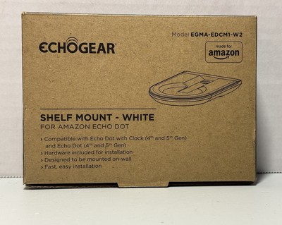 Echogear Shelf Mount White for Amazon Echo Dot 4th & 5th Generation EGMA-EDCM1
