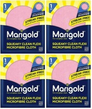 X4 Marigold Squeaky Flexi Clean Microfibre Deep Cleaning Cloth Glass