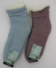 NEW 2 Magellan Lodge Sock Aloe Infused Winter Warm Soft Fuzzy Women 6-10 Men 5-9
