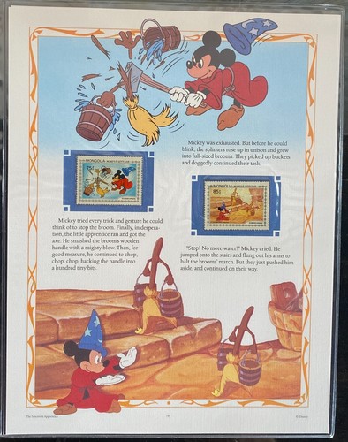(6) Disney SORCERER'S APPRENTICE Classic Movie Collector Stamp Story Panels 1990 - Picture 4 of 6