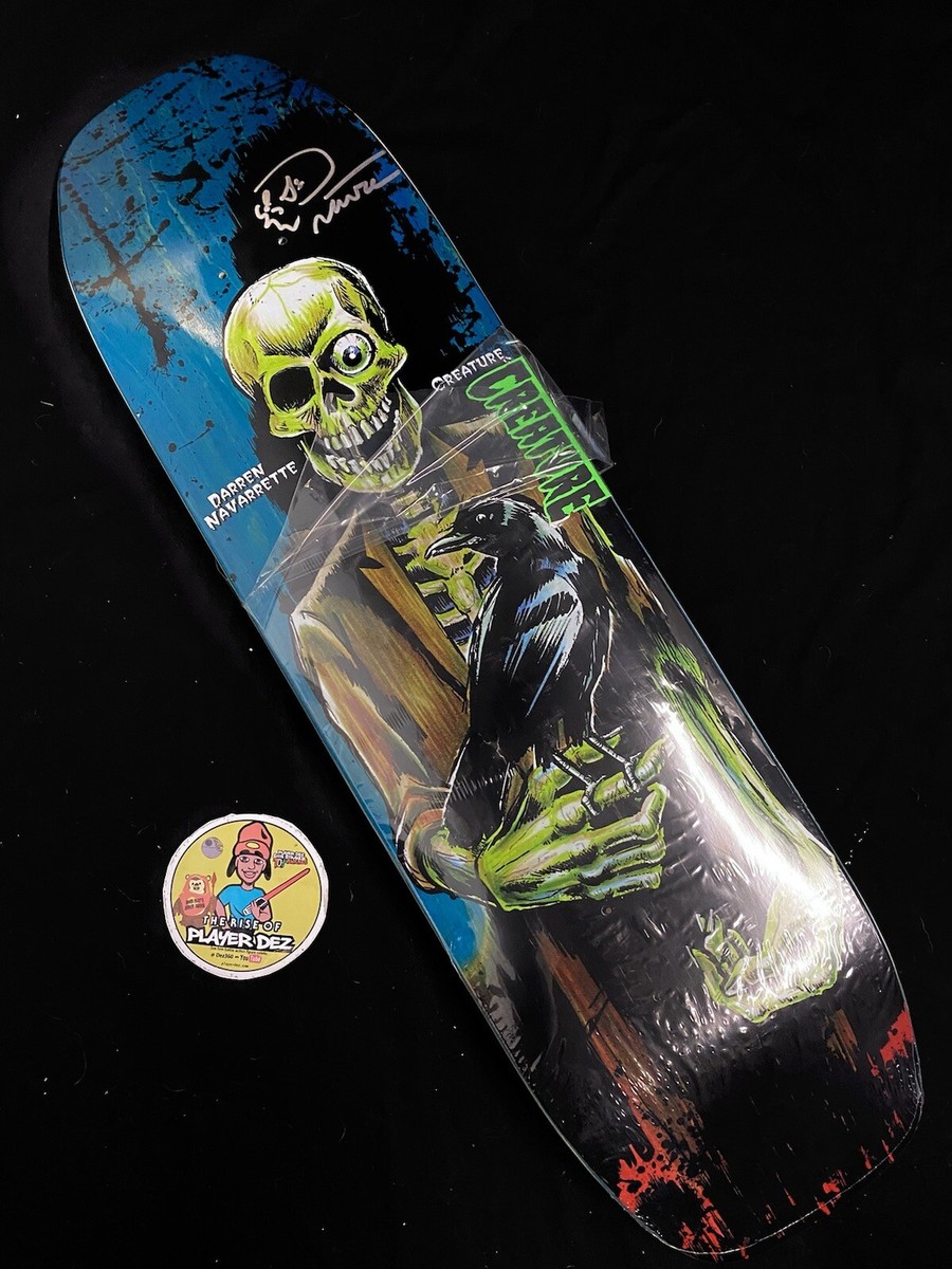 RARE SIGNED Creature Darren Navarrette Pro Model Skull Skateboard Deck  AUTOGRAPH