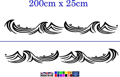 Bootsrumpf Wellengrafik - geschnitten aus Premium Cast Avery Dennison 800 Vinyl