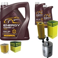 MANN-FILTER Inspektionspaket 7L Mannol Energy Combi Ll 5W-30 FüR Audi A6 2.4