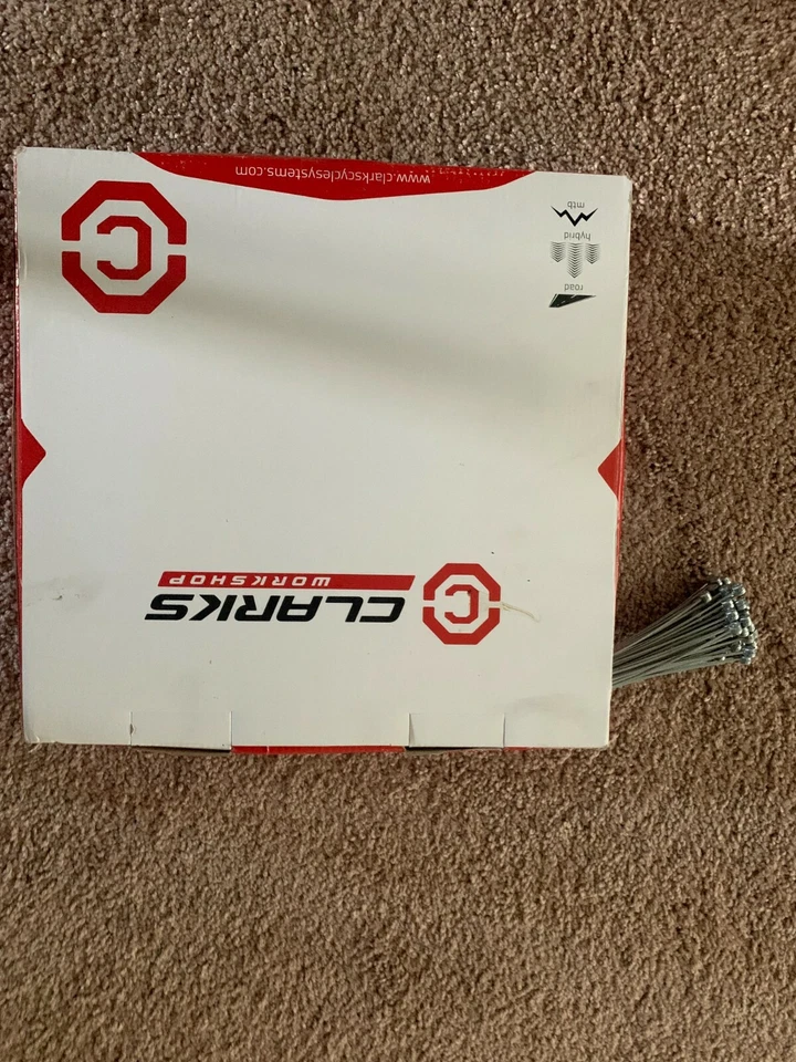 Cable de freno delantero o trasero Clarks de acero inoxidable 2000 mm 1,5 mm SS plateado 99/bx Foto 2 de 3