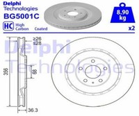 Delphi 2X Bremsscheibe Hinten Ø356 Mm BelüFtet Unbeschichtet FüR Porsche Macan