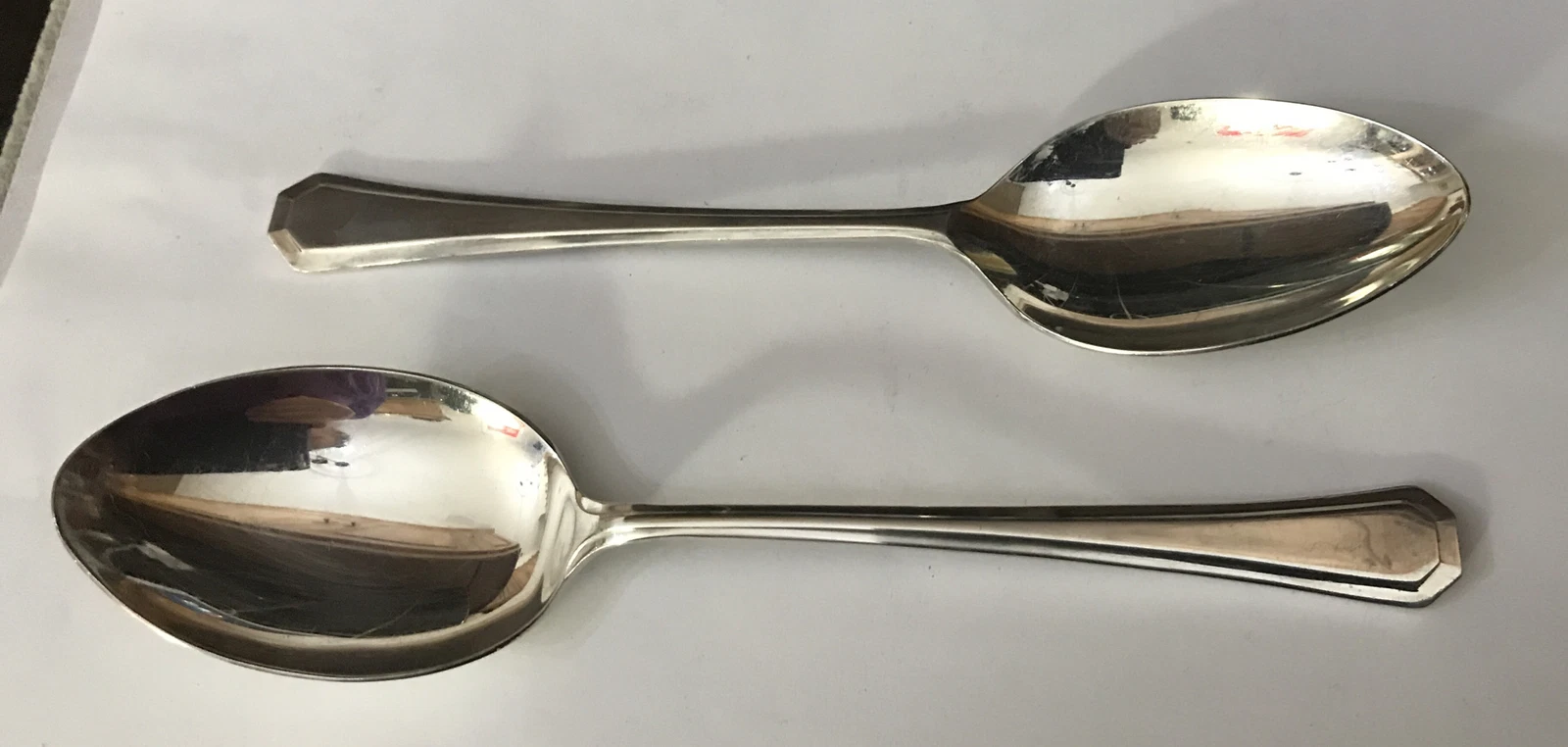 2 United Cutlers 21cm Silver Plate Grecian Athenian Table Serving Spoons Cutlery