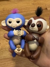 Fingerlings Baby Sloth - Kingsley Brown  Purple/ Blue Monkey - by WowWee WORK