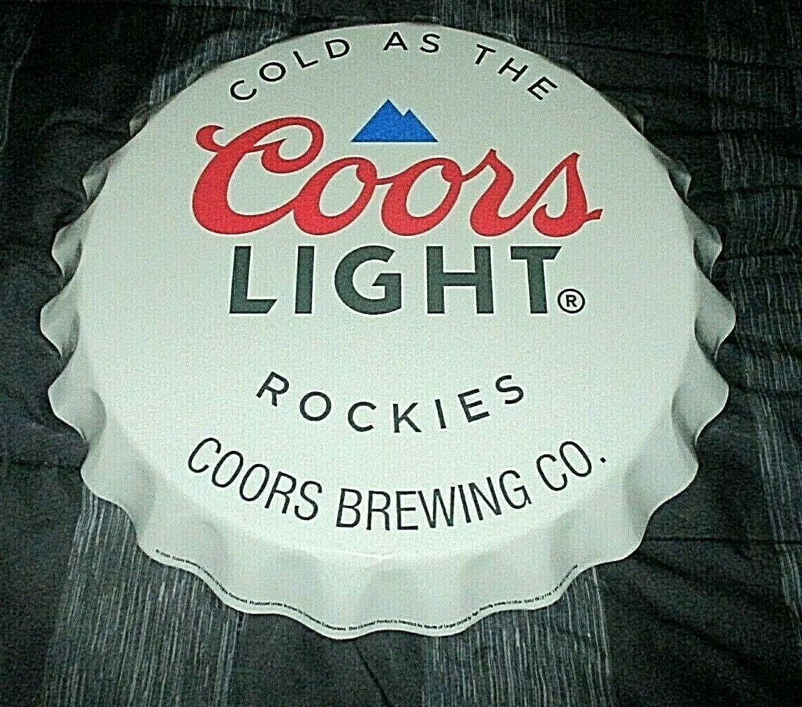Large COORS LIGHT BEER 3-Dimensional Metal Bottle Cap Wall Sign Decor #01 -  NEW | eBay