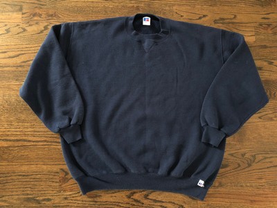 Vintage 90s Russell Athletic Crewneck Sweatshirt Navy Blue USA Made Men's Sz 2XL | eBay