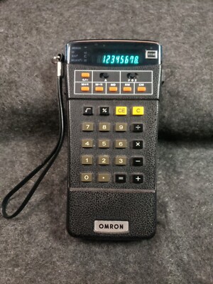Calculatrice Vintage Omron 8 - Vert LED - Années 1970 - Old School