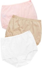 3 Dixie Belle by Velrose Full cut Briefs Style 719 Size 13 Pink Nude White