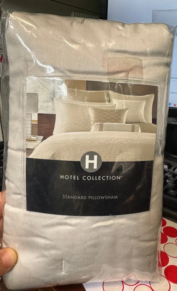 COLECCIÓN HOTEL TEJIDO TEXTURIZADO 1 ALMOHADA ESTÁNDAR FARSA COLOR MARFIL NUEVO Foto 2 de 3
