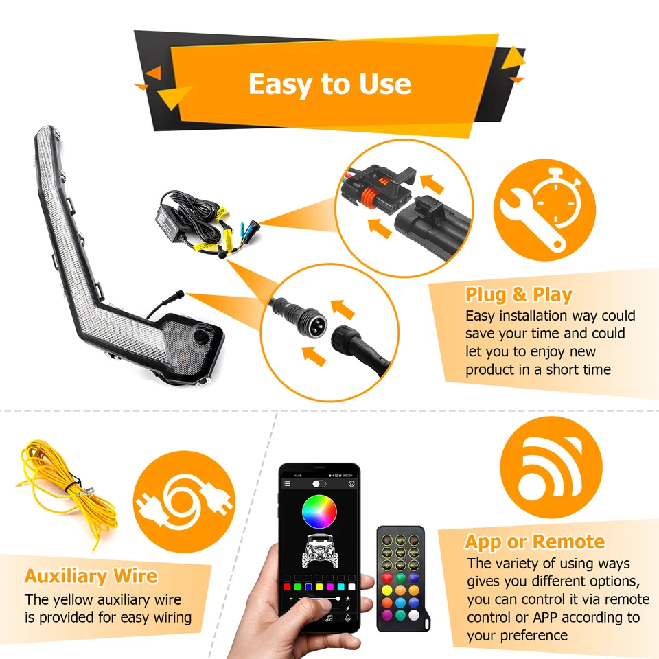 Kit de luzes de captura LED RGB turbo Can Am Maverick X3 MAX/XDS/XRS para 2017-2025 - Imagem 2 de 4