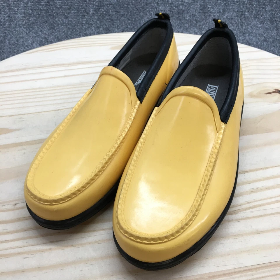 Botas Lands End Rain Duck para mujer 8 M amarillas sin cordones puntera informal cuña Foto 4 de 4