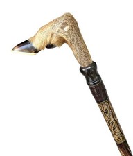 Vintage Unused Turkey Carved Wood Snake Fancy Walking Stick Cane Excellent Cond