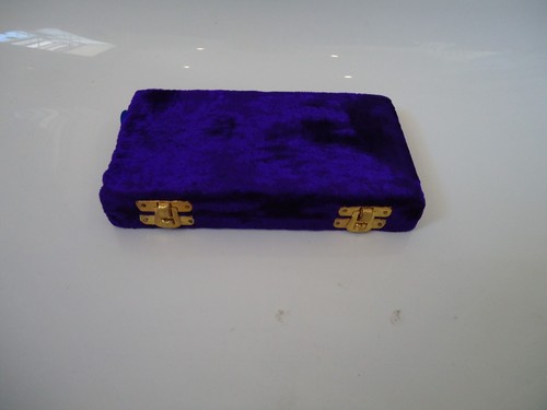 Small Set Brass Scales In Blue Velvet Box With 20 Gram Weight Antique Style Gift - Picture 6 of 9