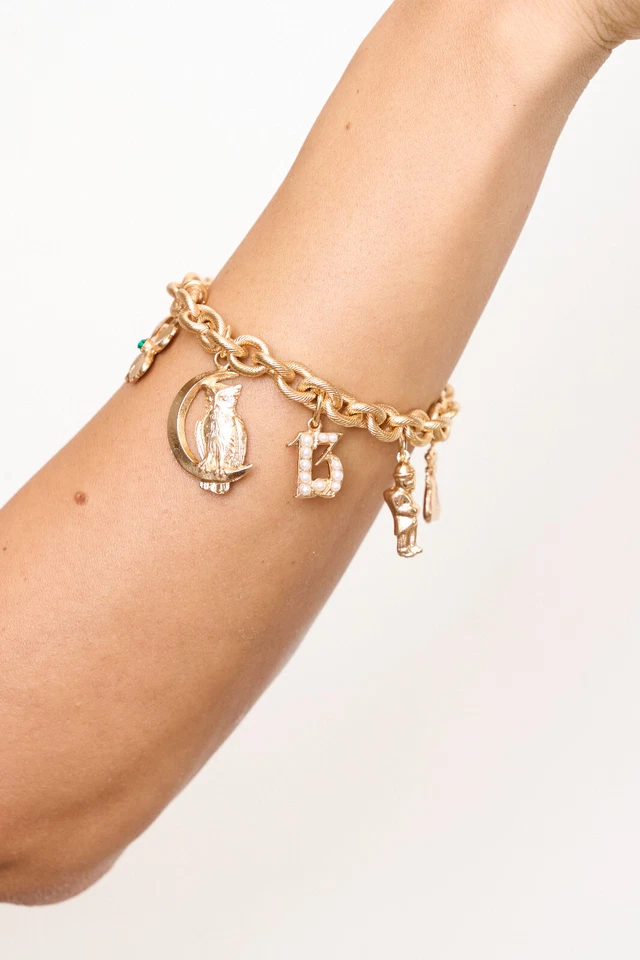 Armband Damen Mit Charms Glücksbringer Eule Anhänger Gobbo Kette Vintage-Stil - Bild 3 von 4