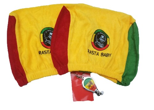 Lion of Judah Keychain Keyring Ring w/ Rasta Haile Selassie Car Headrest Cover - Picture 4 of 4