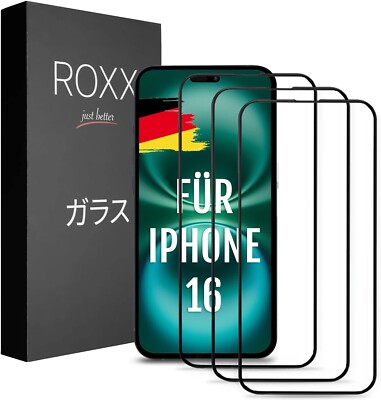 ROXX NEO Japanisches 9H 3D Schutzglas (3 Stück) | iPhone 16