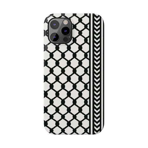 Slim Palestinian Kuffiyeh Phone Case Keffiyeh Pattern Cover iPhone Samsung Black - 第 55/82 張圖片
