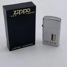 Vintage Zippo Slim Lighter 1960s Remington Rand Univac Nerd Computer IBM Gift
