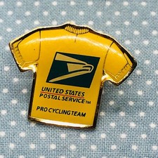 USPS Postal Service Pro Cycling Team Advertising Lapel Pin - Jersey Shaped