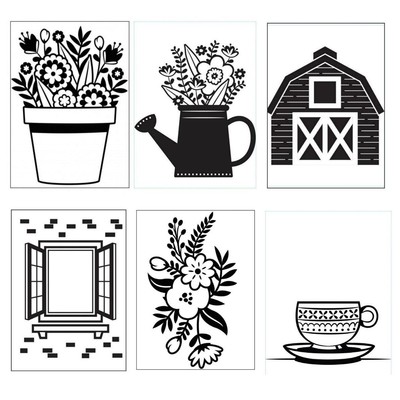 Prägeschablone C6 Hintergrund Bauernhof Landleben Embossing Folder Darice 19