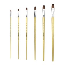 XDT 166-A Bright Art Brush 6Pc 1 3 5 7 9 11 Red Sable Acrylic Oil Watercolor