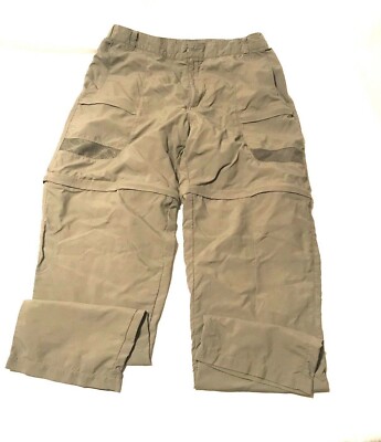 Columbia Cargo Hiking Khaki Pants/Convertible RN 69724 Womens Size L **see note*