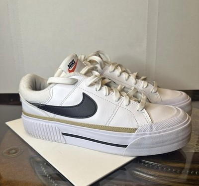 Pre-owned Nike Court Legacy Lift Women s Size 8 White Black DM7590-100 